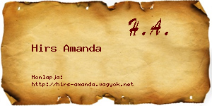 Hirs Amanda névjegykártya